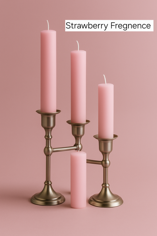 Highly fragrance pillar candles in 7 vibrant colors & scents – perfect for home decor, gifting, and relaxation.