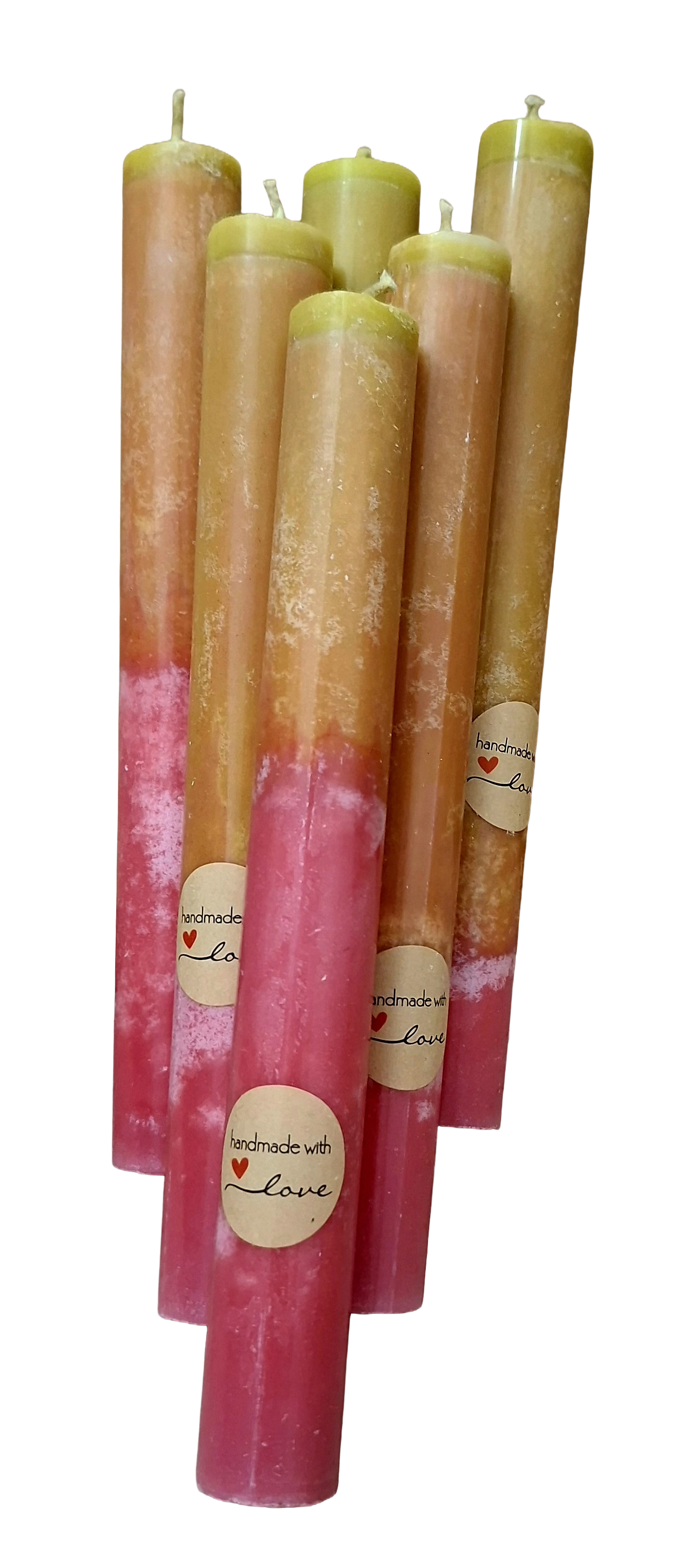 Ombre Taper Candles – Set of 6 - Handmade Decorative Gradient Candles