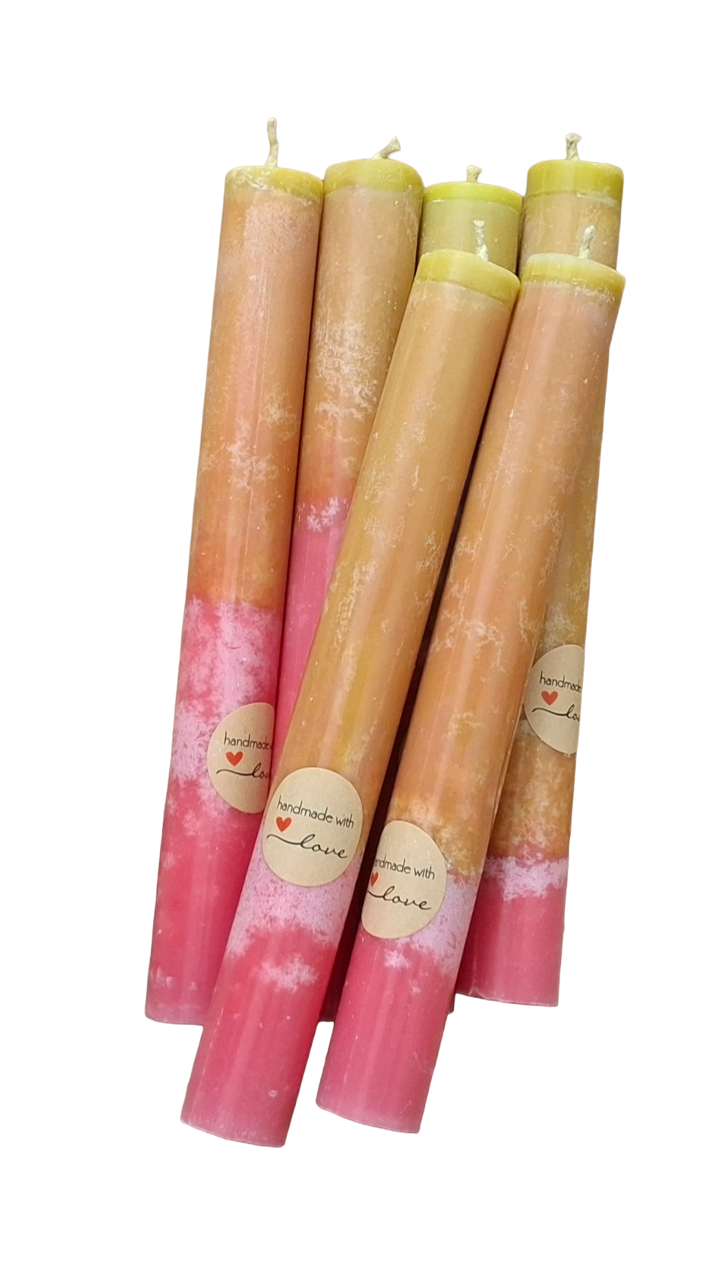 Ombre Taper Candles – Set of 6 - Handmade Decorative Gradient Candles