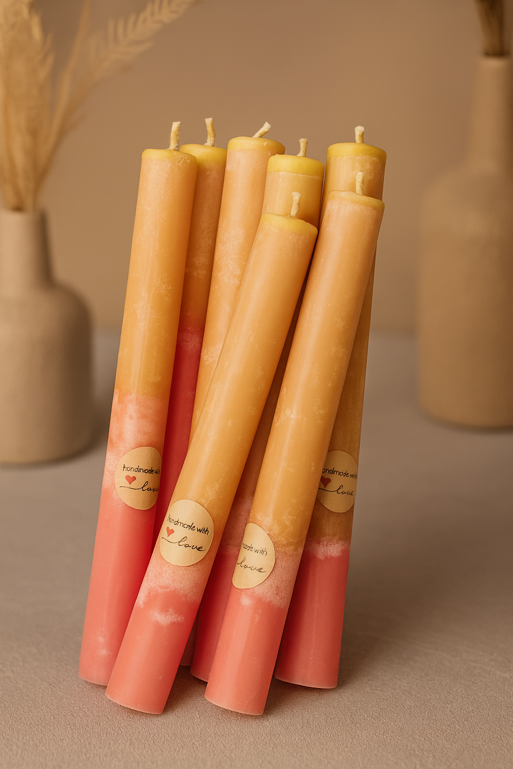 Ombre Taper Candles – Set of 6 - Handmade Decorative Gradient Candles